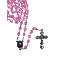 Crystal (Half) Rosary Oval Beads [Colour: Pink]