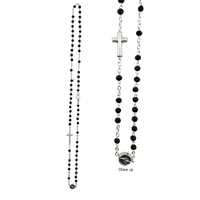 Crystal Rosary Necklace Oval Beads [Colour: White]