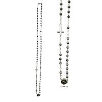 Crystal Rosary Necklace Oval Beads [Colour: White]