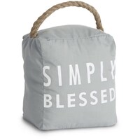 Door Stopper: Simply Blessed, Light Gray/White