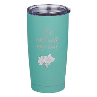 Stainless Steel Mug : It is Well, Teal