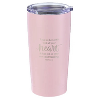 Stainless Steel Mug: Trust in the Lord, Pink/Silver