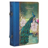 Bible Cover Medium: Blessed Blue Peacock