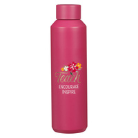 Stainless Steel Water Bottle: Teach Encourage Inspire, Pink