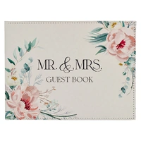 Guest Book: Mr. & Mrs. We Love, 1 John 4:19, Peach Floral