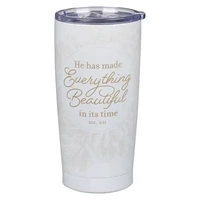 Stainless Steel Mug: Everything Beautiful Ecc. 3:11, Ivory