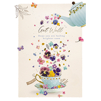 Card - Get Well Teacup/Wildflowers