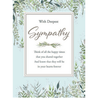 Card - With Deepest Sympathy Green Leaves