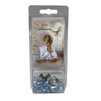 Confirmation Rosary w/Card - Blue