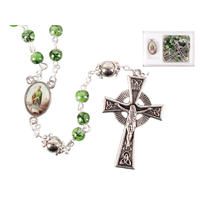 Rosary Glass Beads & Medal Set - St Patrick