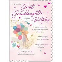 Card - Birthday Great-Granddaughter (Balloons)