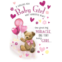 Card - Baby Girl Teddy