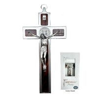 St Benedict Rosewood/Metal Crucifix - 250 x 125mm