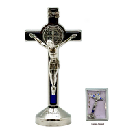 St Benedict Standing Crucifix Silver - 60mm