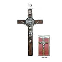 St Benedict Wood/Metal Crucifix - 155 x 75mm