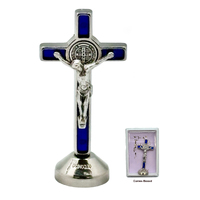 St Benedict Standing Crucifix Silver - 40mm