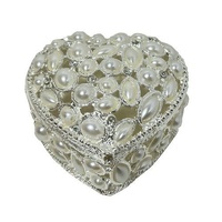 Love Heart Trinket Box w/Pearls