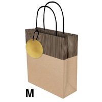 Gift Bag Medium - Thin Stripes on Kraft