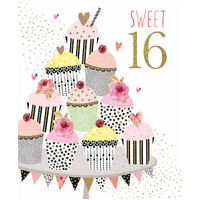 Card - Sweet 16 Birthday Cupcakes