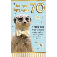 Card - Happy Birthday 70 Meerkat