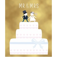 Card - Wedding Mr & Mrs Cake