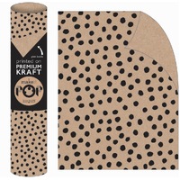 Roll Wrap - Dotty Black on Kraft (2m)