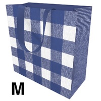 Gift Bag Medium - Gingham Navy