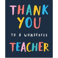 Card - Thank You Wonderful Teacher