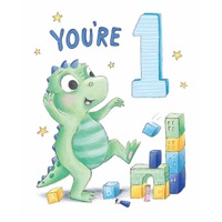 Card - You're 1 Birthday Blocks