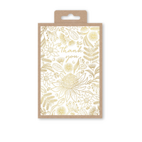 Notecards Box of 10 - Golden Botanics Thank You