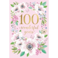 Card - 100 Birthday Flowers