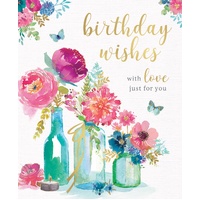 Card - Birthday Floral Vase