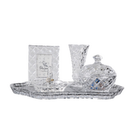 Glass Five Piece Dressing Table Set