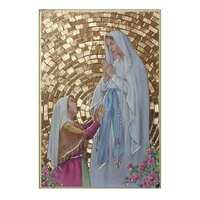 Wood Plaque Gold - Lourdes (105x155mm)