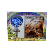 Communion Set Book And Rosary Blue