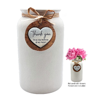 Ceramic Mason Vase w/Message - Thank You