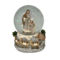 Holy Family Scene Water Ball Globe w/Music