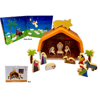 Nativity Kiddie Wooden Set - 16 Pieces