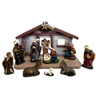 Nativity Set with Stable - 11pc - 75mm