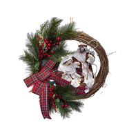 Christmas Wreath with Holy Family Plaque