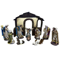 Nativity Stable Set Resin - 11pcs 125mm Stable