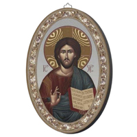 Icon Wood Oval Plaque - Christ the Teacher