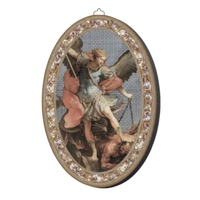 Icon Wood Oval Plaque - Saint Michael