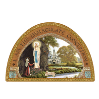 Icon Arch Wood Plaque - Our Lady of Lourdes