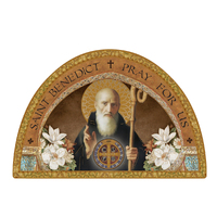 Icon Arch Wood Plaque - Saint Benedict