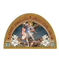 Icon Arch Wood Plaque - Saint Michael