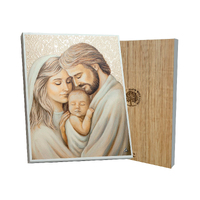 Wooden Plaque Modern Holy Family