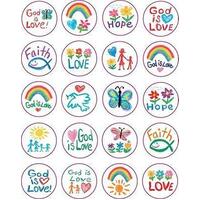 Stickers - Faith: Kid-Drawn (Packet of 120)