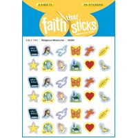 Religious Miniatures (6 Sheets, 216 Stickers) (Stickers Faith That Sticks Series)