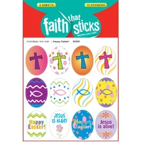 Stickers Faith that Sticks Happy Easter! (6 Sheets, 72 Stickers)